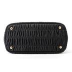 Prada Handbag Gathered Nappa Gaufre 2-Way Black — view 3