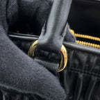 Prada Handbag Gathered Nappa Gaufre 2-Way Black — view 8