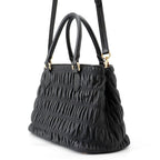 Prada Handbag Gathered Nappa Gaufre 2-Way Black — view 2