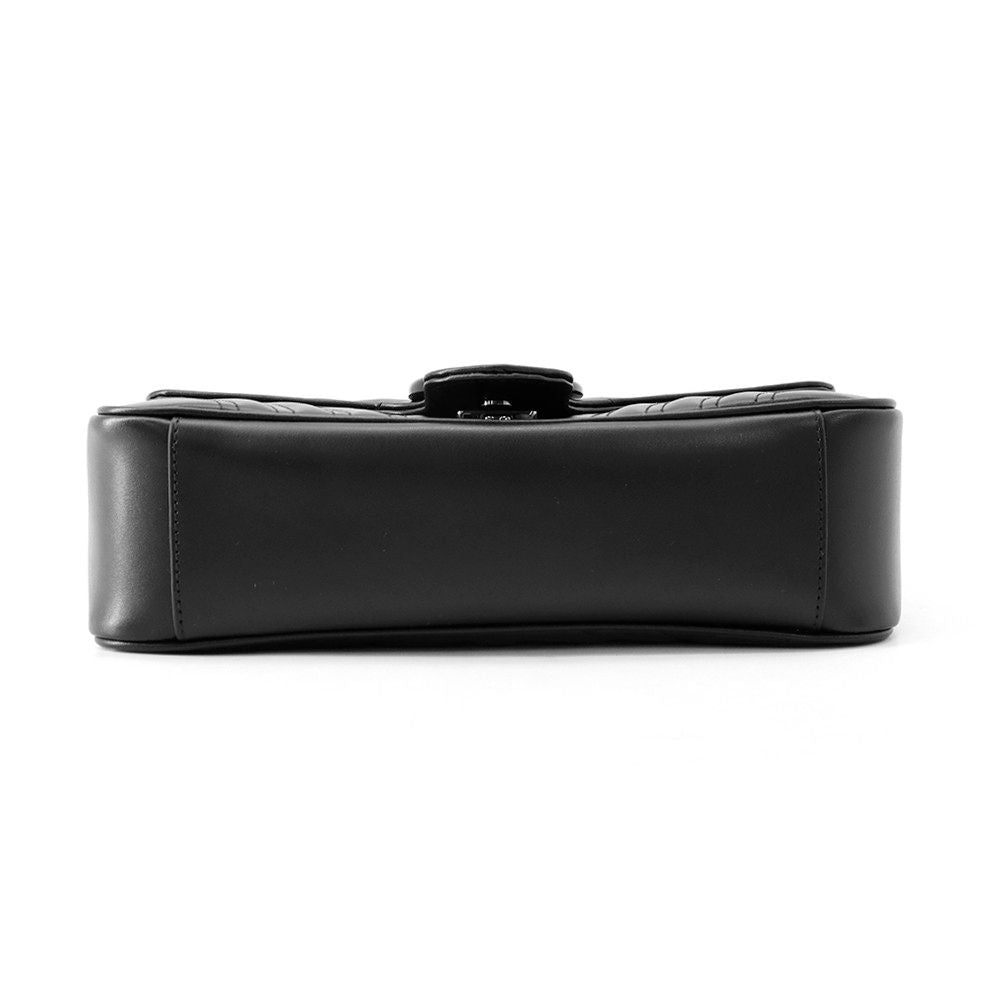 Gucci Chain Shoulder Bag GG Marmont Quilted Small Leather Black — view 3