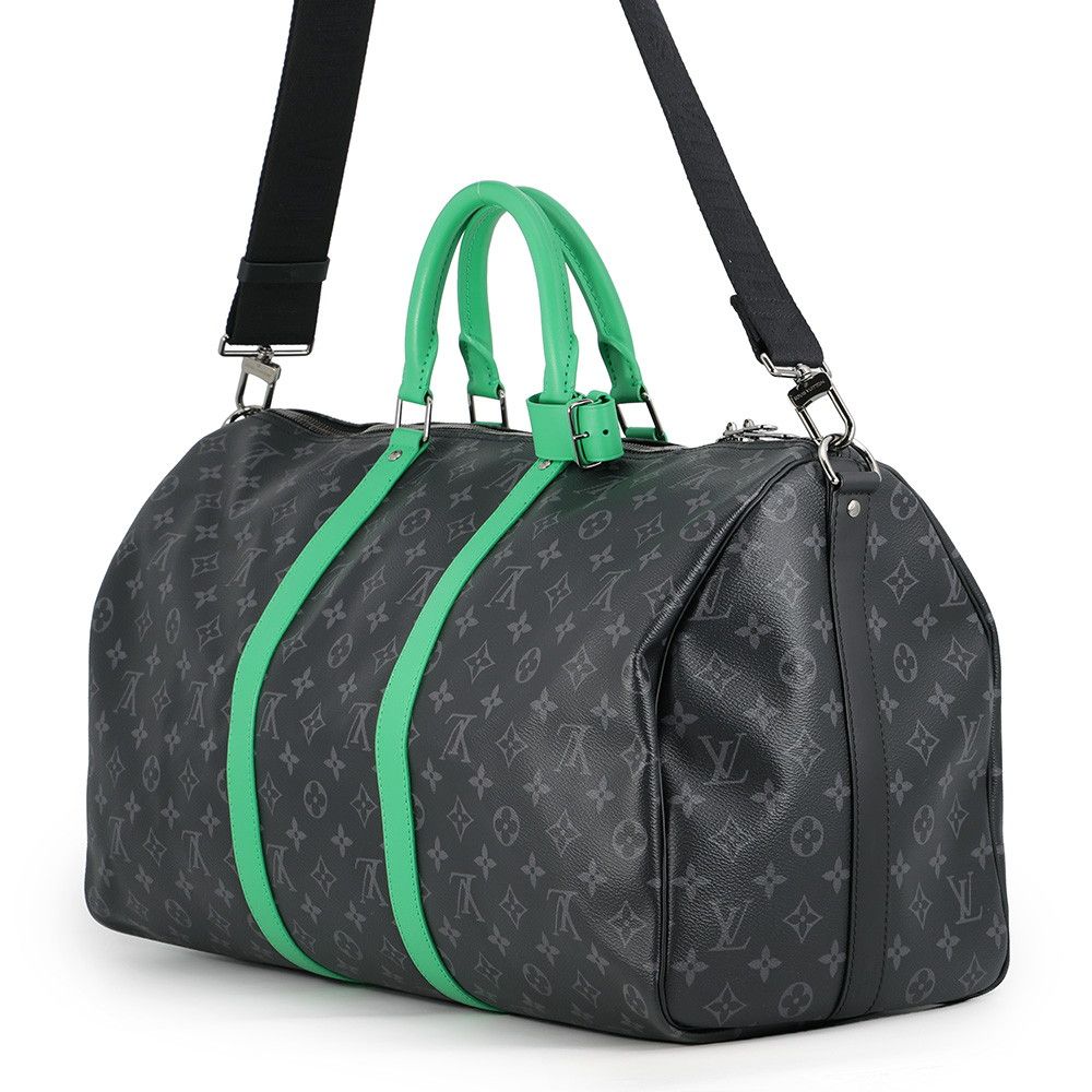 Louis Vuitton Boston Bag Monogram Eclipse Keepall Bandouliere 50 Black — view 2