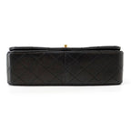 Chanel Chain Shoulder Bag Quilted CC Logo Full Flap Lambskin Black — view 3