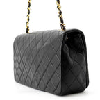 Chanel Chain Shoulder Bag Quilted CC Logo Full Flap Lambskin Black — view 2