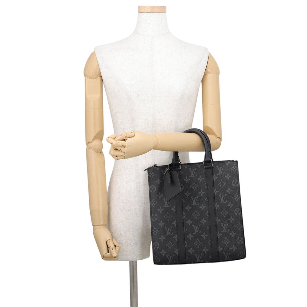 Louis Vuitton Monogram Eclipse Sac Plat Cross Bag 2-Way Shoulder Bag Black — view 4
