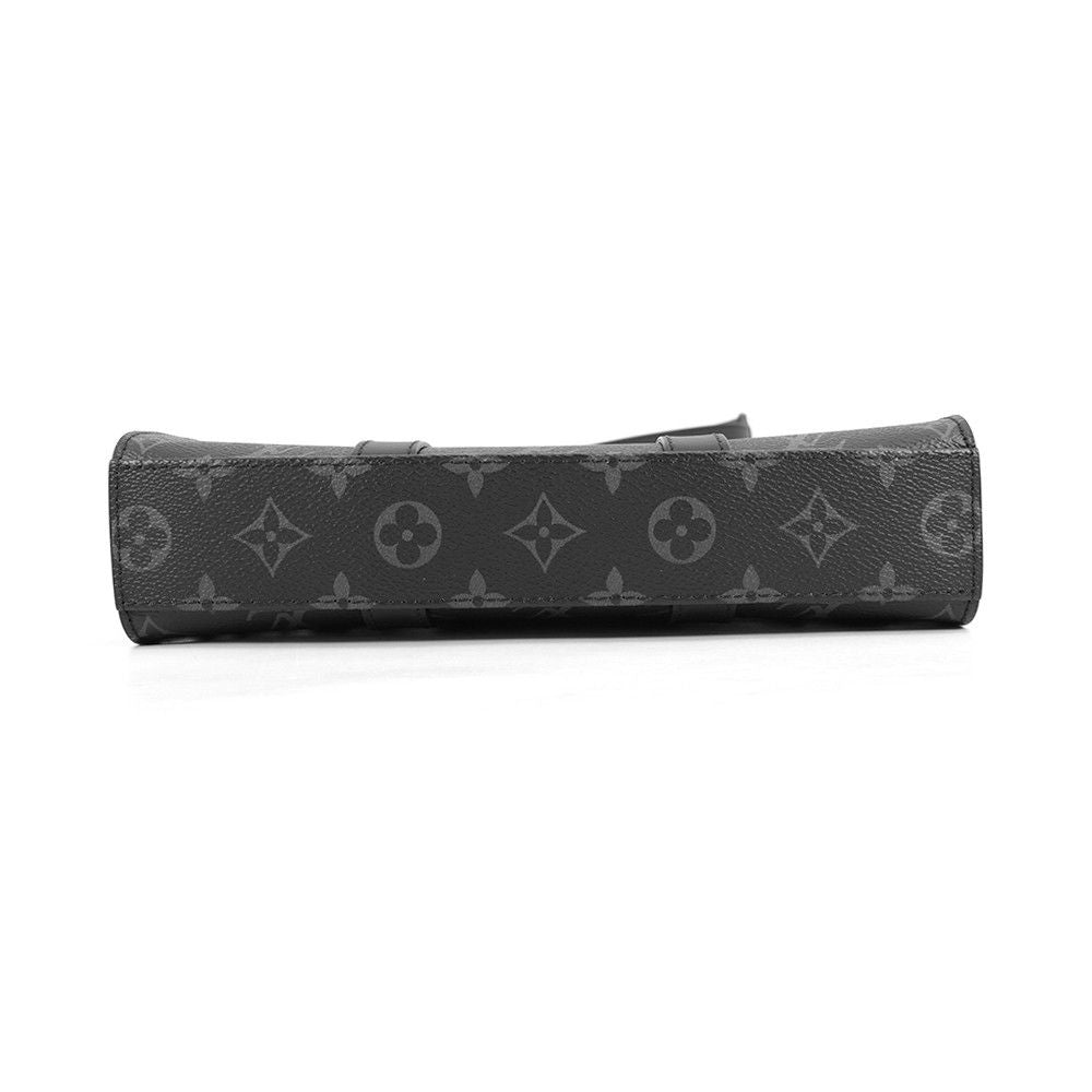 Louis Vuitton Monogram Eclipse Sac Plat Cross Bag 2-Way Shoulder Bag Black — view 3