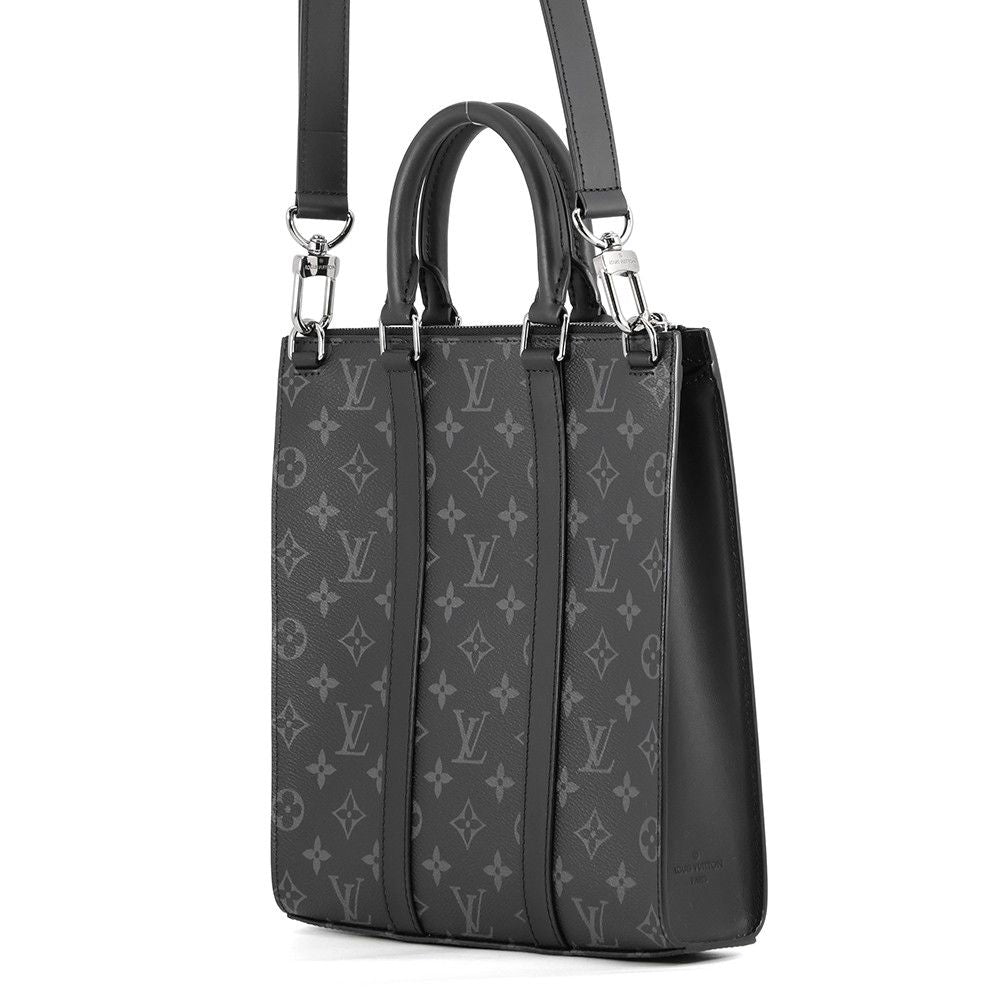 Louis Vuitton Monogram Eclipse Sac Plat Cross Bag 2-Way Shoulder Bag Black — view 2