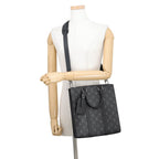 Louis Vuitton Monogram Eclipse Sac Plat Cross Bag 2-Way Shoulder Bag Black — view 5