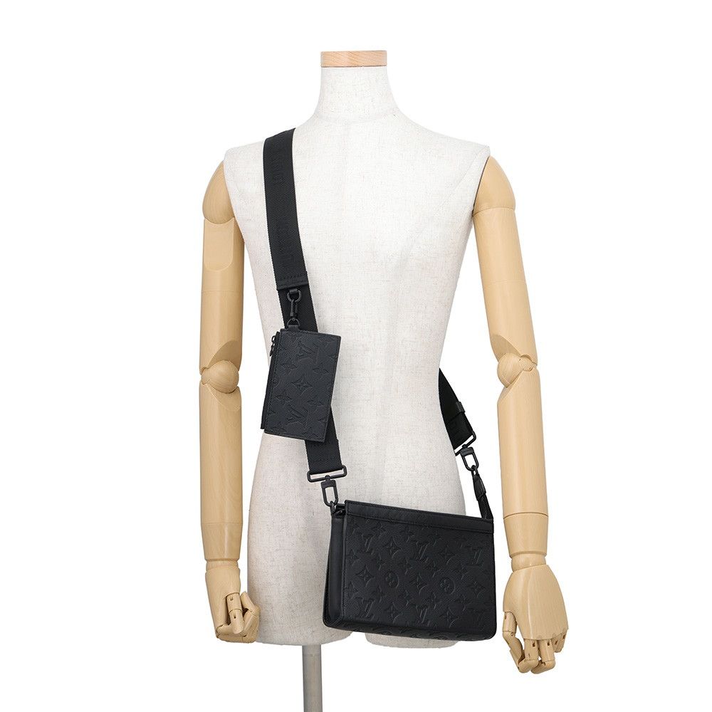 Louis Vuitton Shoulder Bag Monogram Shadow Gaston Wearable Wallet Black — view 4