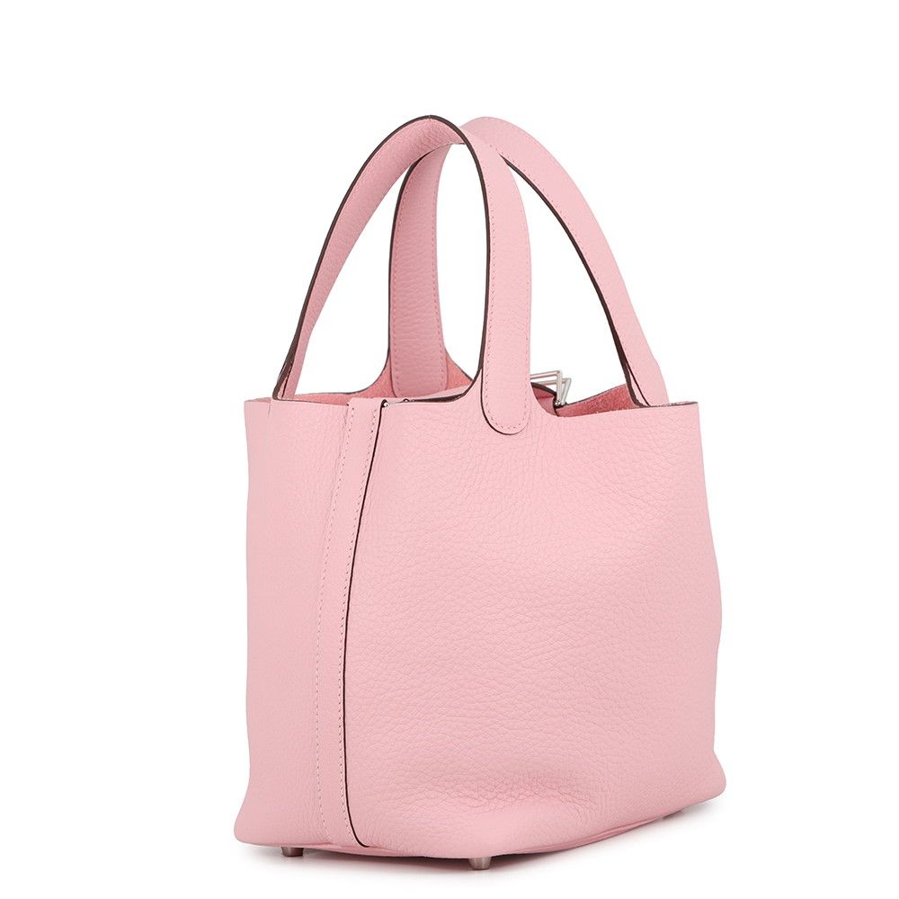 Hermes Handbag Picotin Lock PM Rose Sakura Silver Taurillon Clemence — view 2