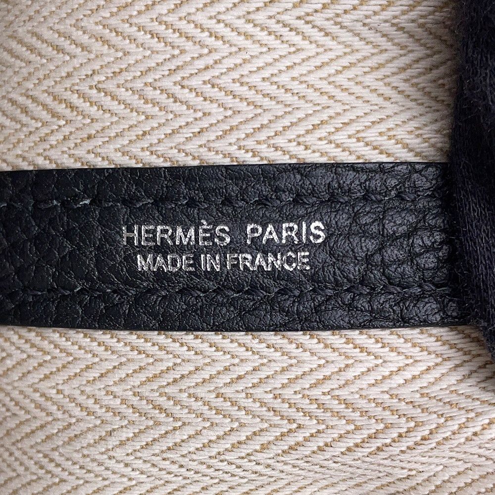 Hermes Tote Bag Garden Party TPM Black Silver Negonda — view 6