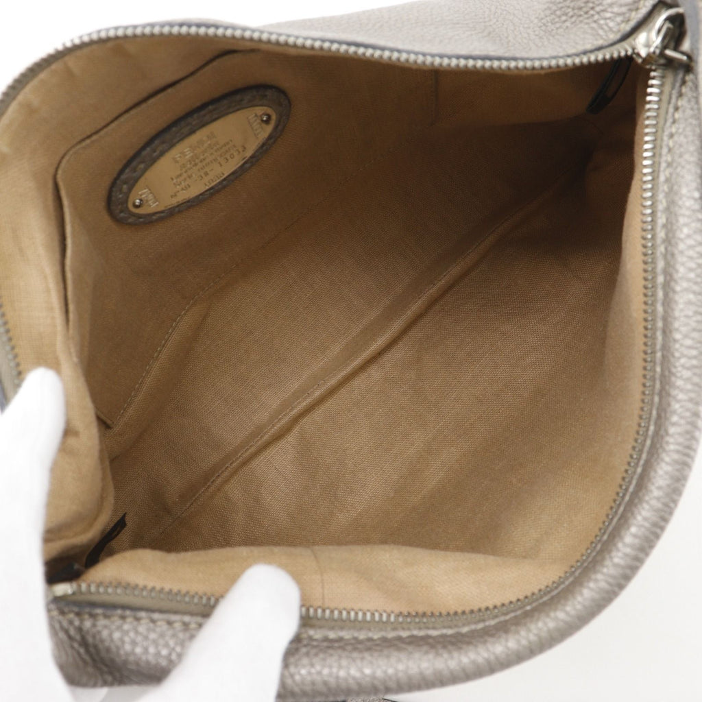 Fendi Selleria Leather Gray Shoulder Bag — view 5