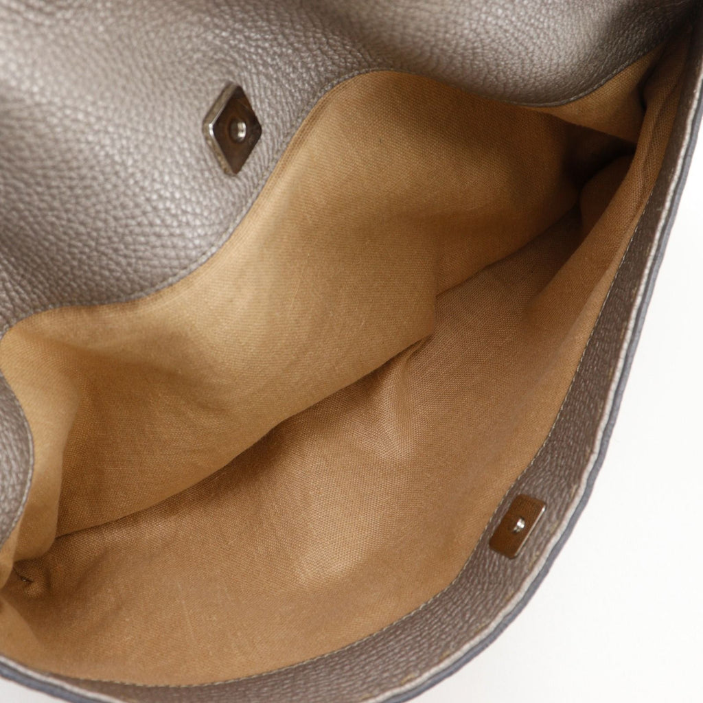 Fendi Selleria Leather Gray Shoulder Bag — view 7