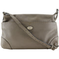 Fendi Selleria Leather Gray Shoulder Bag