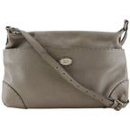 Fendi Selleria Leather Gray Shoulder Bag