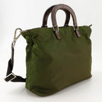 Prada 2-Way Shoulder Nylon Khaki Handbag — view 3