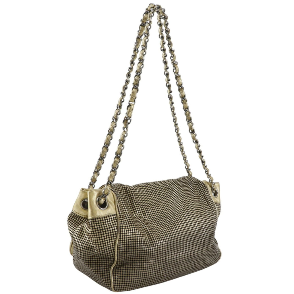 Chanel Hollywood Accordion Flap Leather Gold Shoulder Bag — view 3