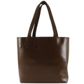 Prada Logo Leather Brown Tote Bag