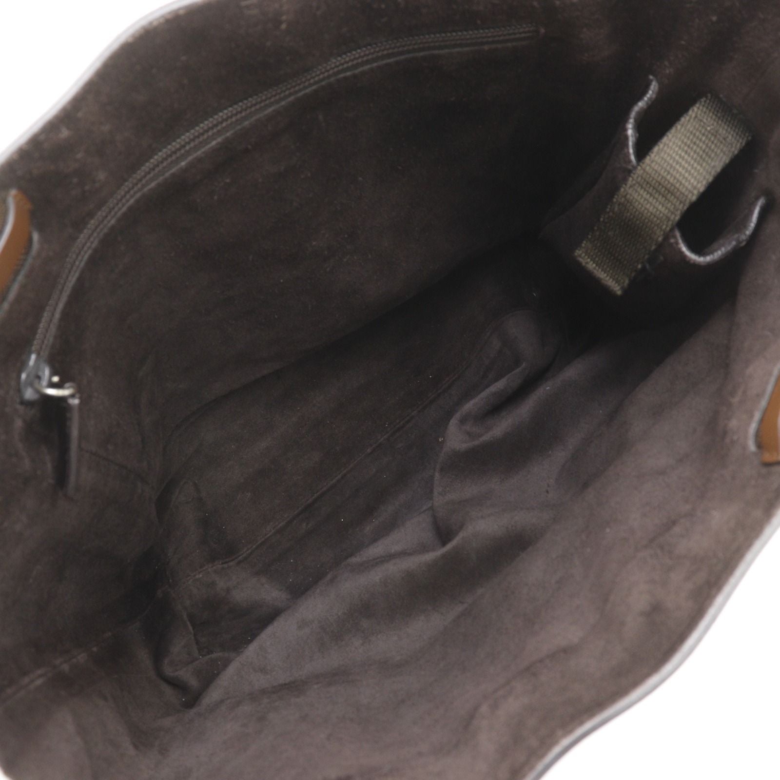 Prada Logo Leather Brown Tote Bag — view 6