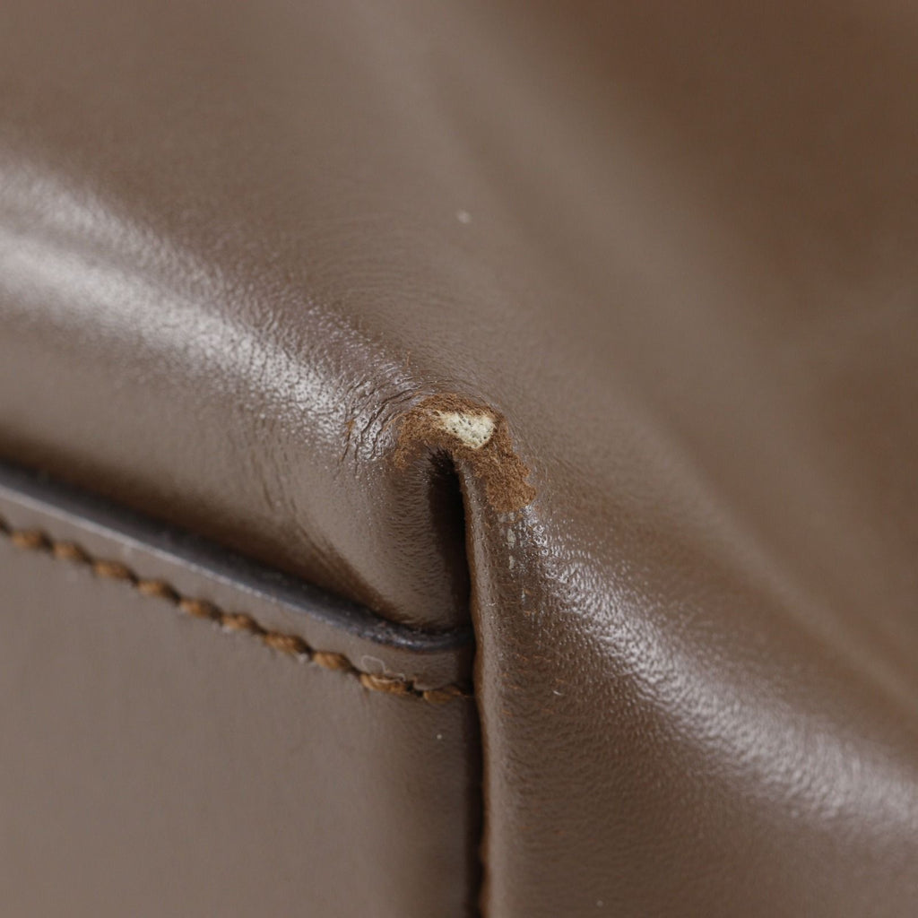 Prada Logo Leather Brown Tote Bag — view 4