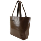 Prada Logo Leather Brown Tote Bag — view 2