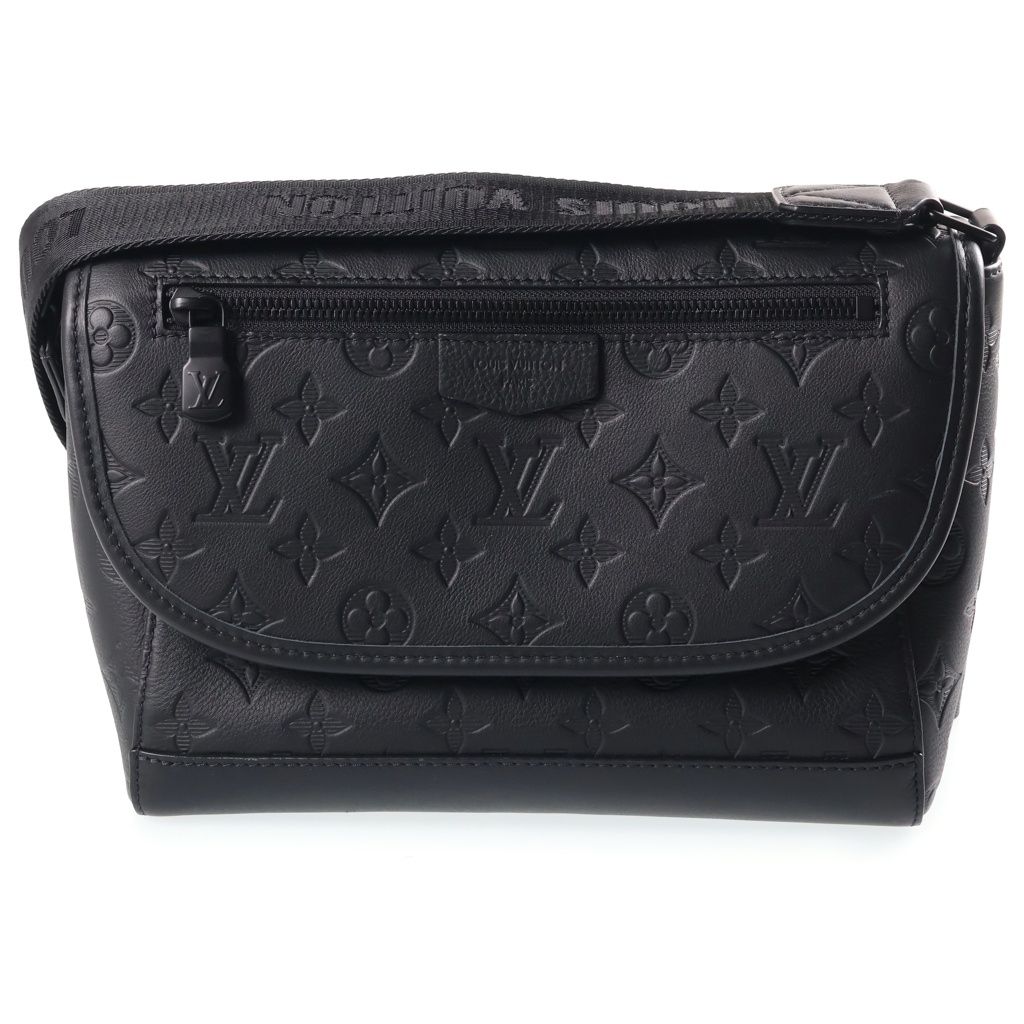 Louis Vuitton Monogram Shadow Pulse Messenger Shoulder Bag Black