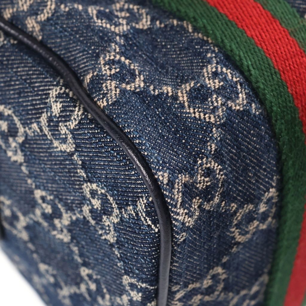 Gucci GG Denim Shoulder Bag Sherry Line Blue — view 5