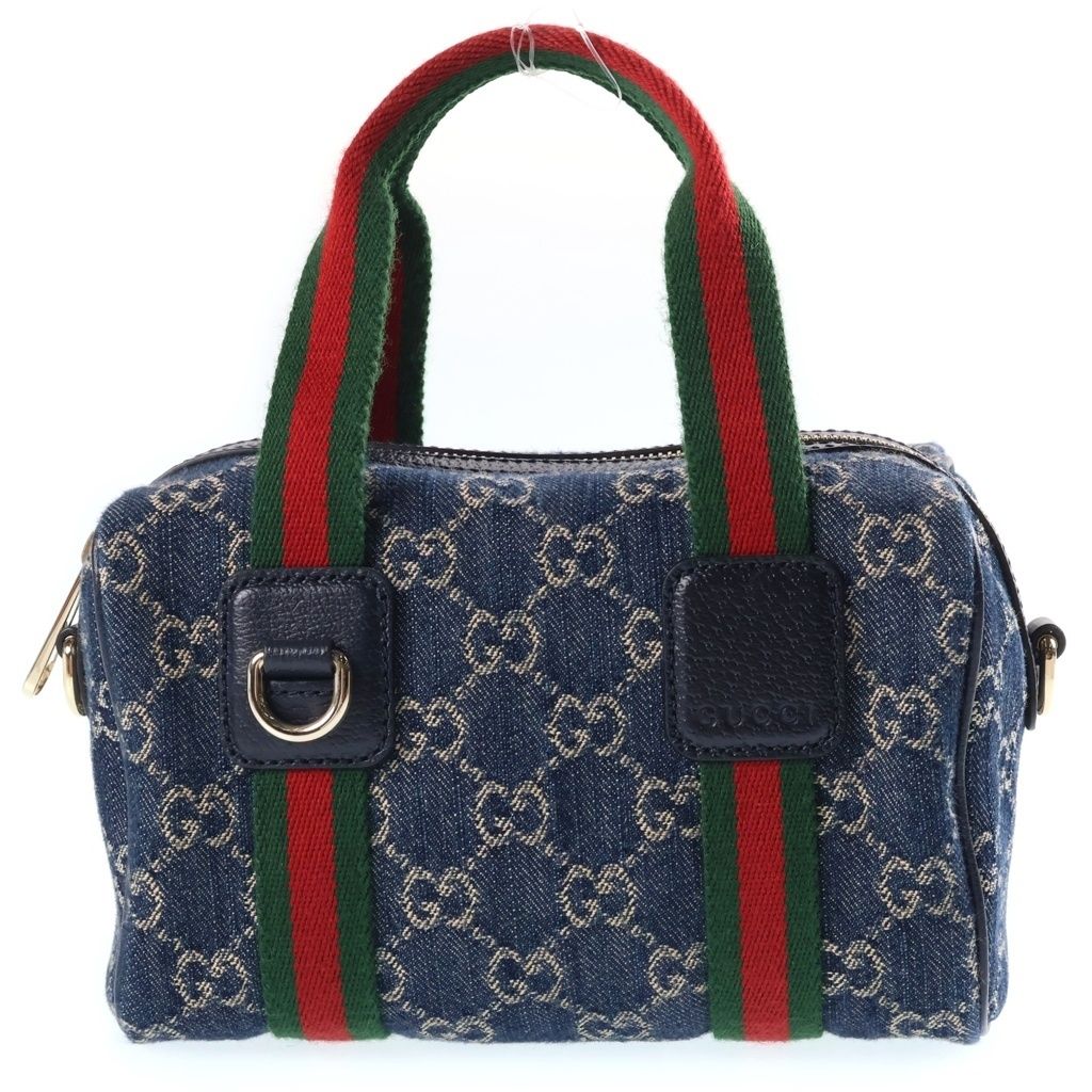 Gucci GG Denim Shoulder Bag Sherry Line Blue