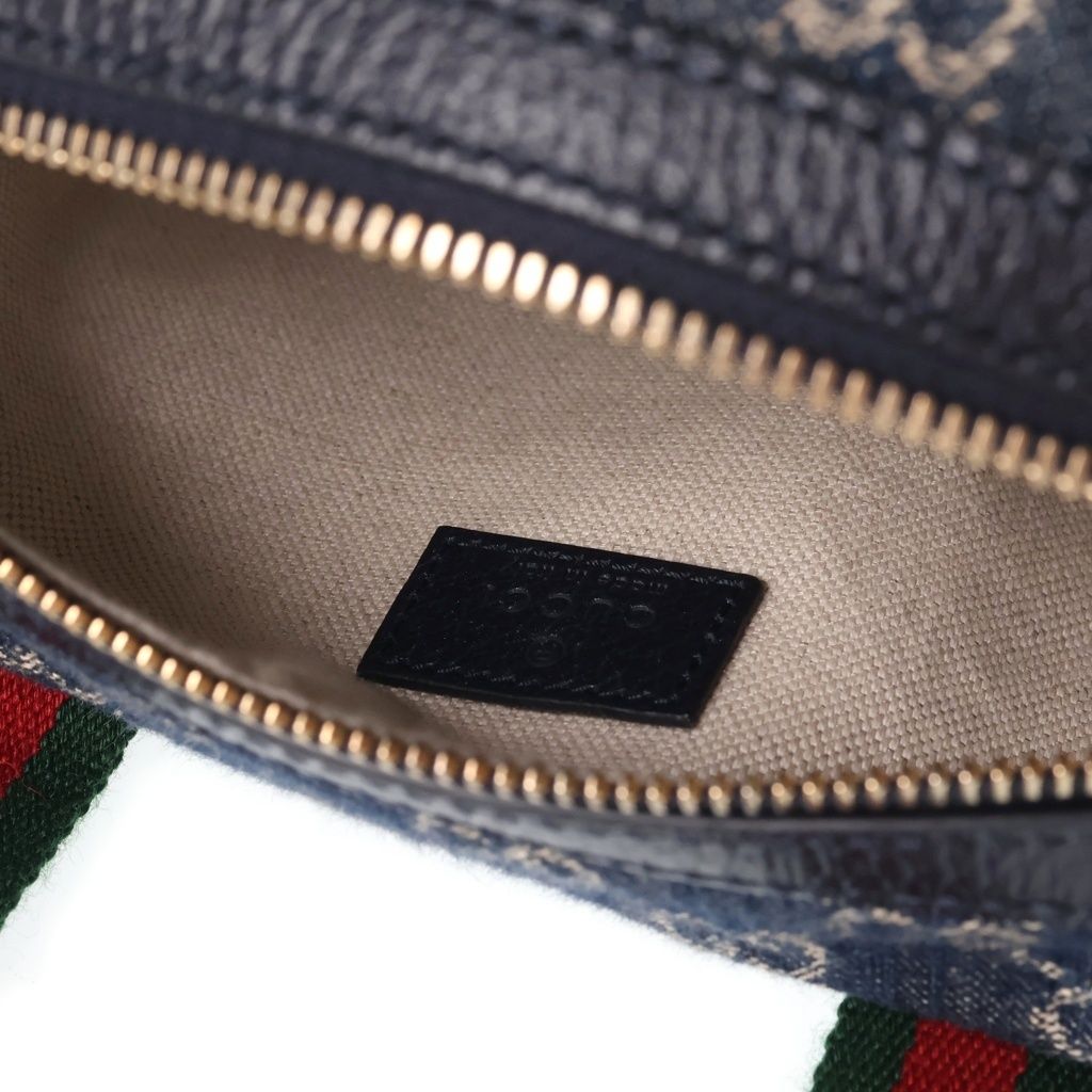 Gucci GG Denim Shoulder Bag Sherry Line Blue — view 7