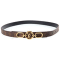 Louis Vuitton Belt LV Circle Prime 20 Reversible Leather Brown Black 75/30 Gold