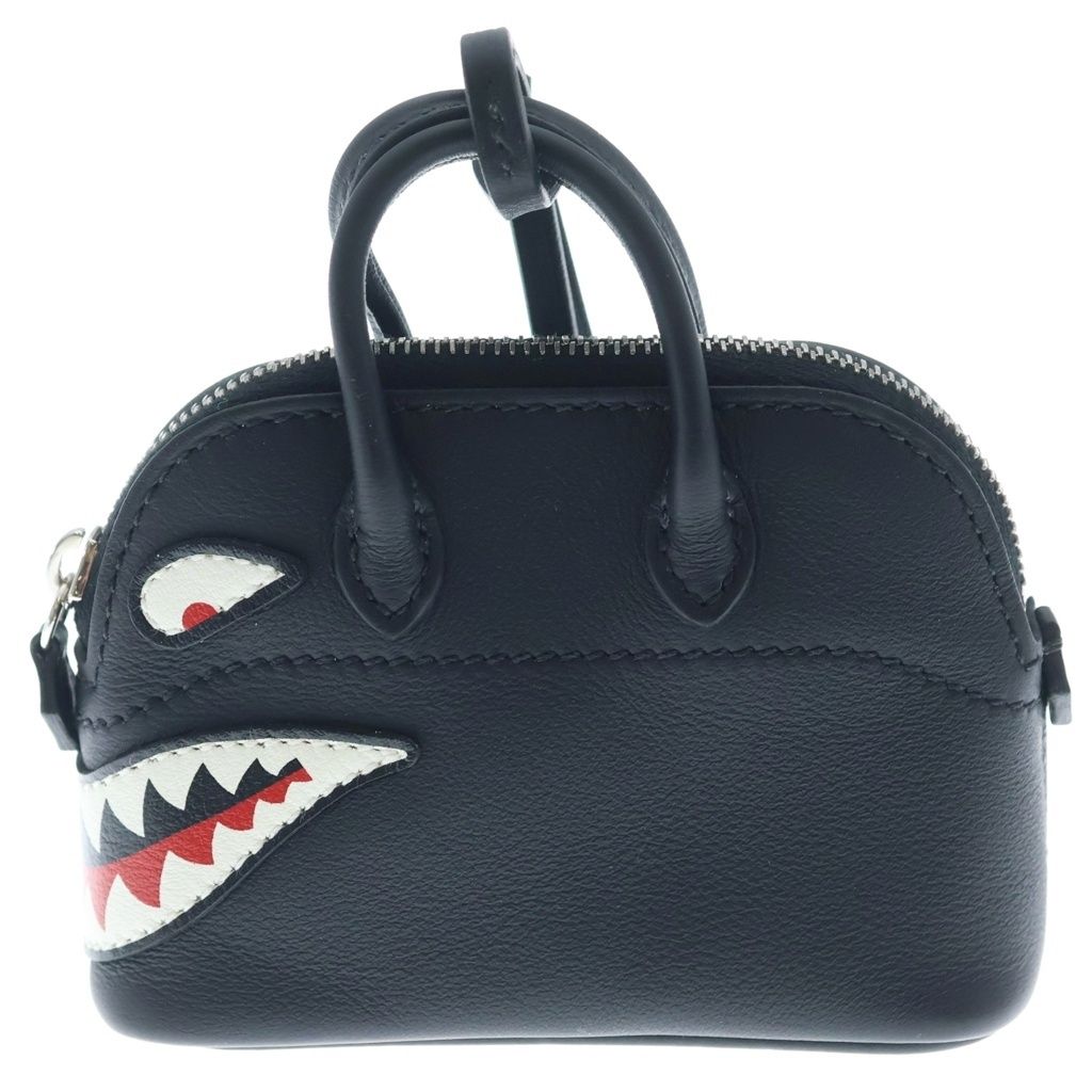 Hermes Bolide Shark Leather Bag Charm Black