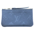 Louis Vuitton Empreinte Pochette Cles Charm Coin Purse Case Pouch Metallic Navy