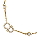 Dior CD Logo Rhinestone Faux Pearl Chain Necklace Gold