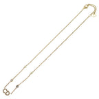 Dior CD Logo Rhinestone Faux Pearl Chain Necklace Gold — view 2