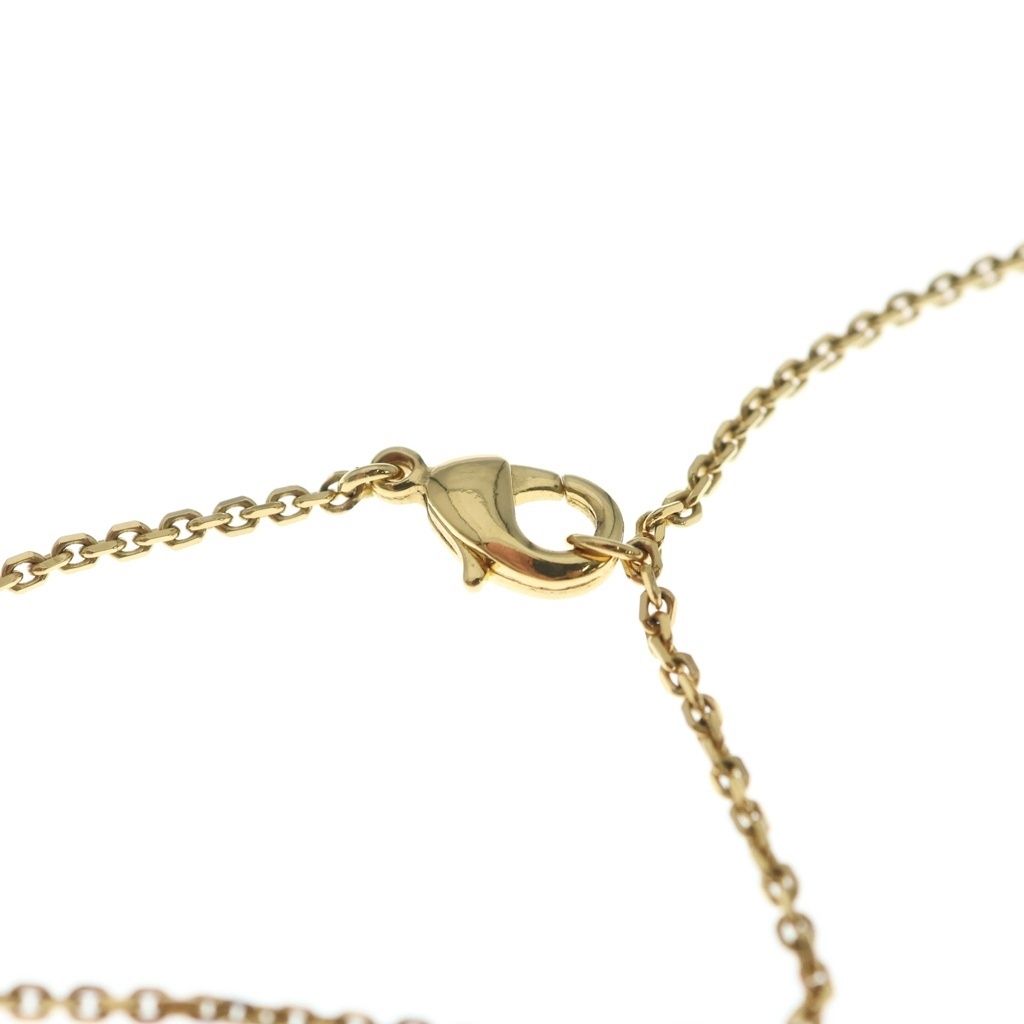 Dior CD Logo Rhinestone Faux Pearl Chain Necklace Gold — view 4