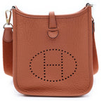 Hermes Evelyne TPM Taurillon Clemence Silver Shoulder Bag Gold