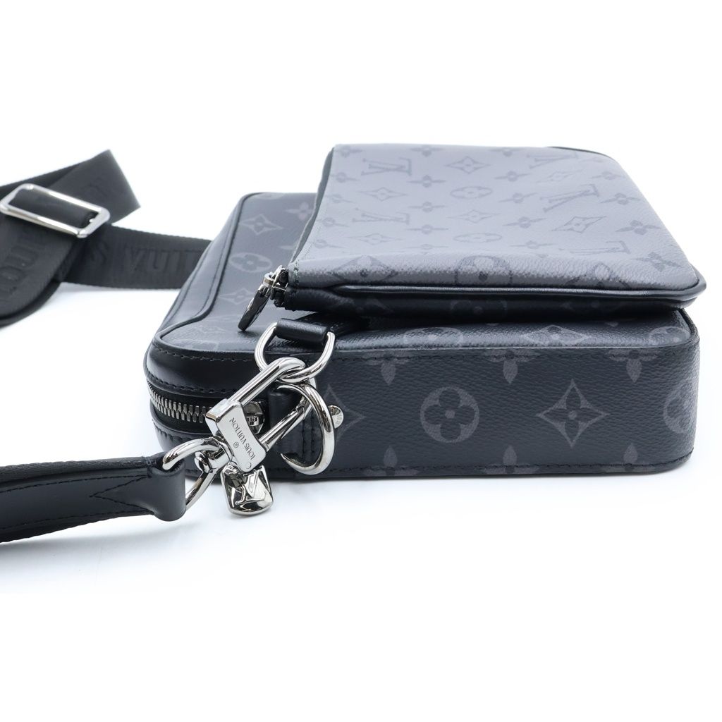 Louis Vuitton Monogram Eclipse Trio Messenger Shoulder Bag Black Gray — view 3