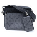 Louis Vuitton Monogram Eclipse Trio Messenger Shoulder Bag Black Gray
