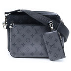Louis Vuitton Monogram Eclipse Trio Messenger Shoulder Bag Black Gray