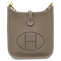 Hermes Evelyne TPM Shoulder Bag Etoupe Taurillon Clemence Gold