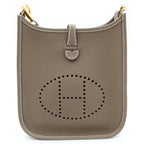 Hermes Evelyne TPM Shoulder Bag Etoupe Taurillon Clemence Gold