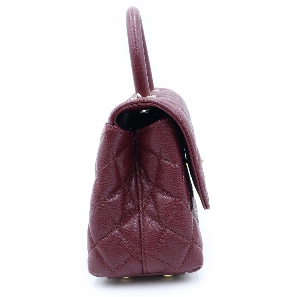 Chanel Coco Handle XS 2-Way Shoulder Bag Caviar Leather Burgundy Gold — view 3