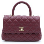 Chanel Coco Handle XS 2-Way Shoulder Bag Caviar Leather Burgundy Gold