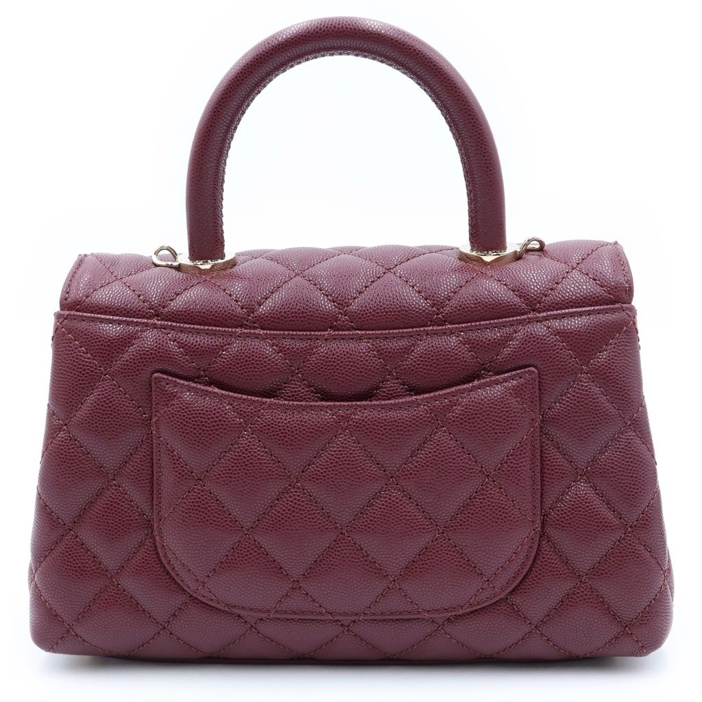 Chanel Coco Handle XS 2-Way Shoulder Bag Caviar Leather Burgundy Gold — view 2