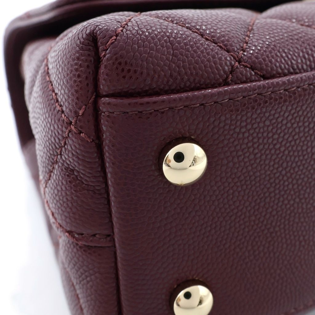 Chanel Coco Handle XS 2-Way Shoulder Bag Caviar Leather Burgundy Gold — view 6