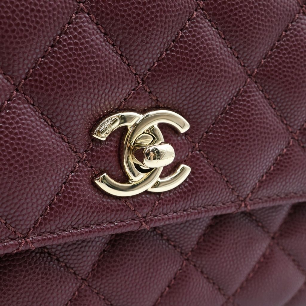 Chanel Coco Handle XS 2-Way Shoulder Bag Caviar Leather Burgundy Gold — view 7