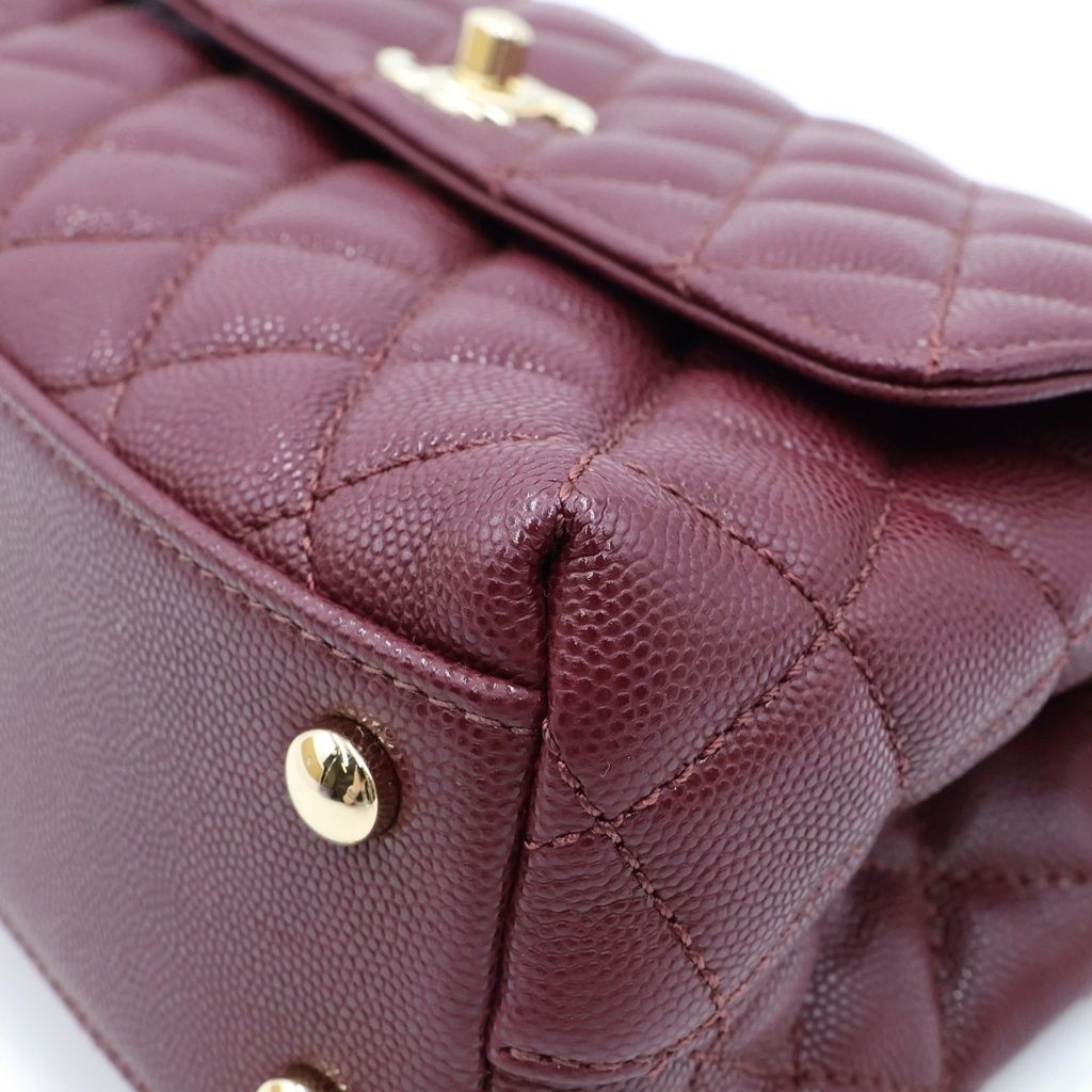Chanel Coco Handle XS 2-Way Shoulder Bag Caviar Leather Burgundy Gold — view 5
