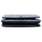 Chanel Quilted Chain Mini Shoulder Bag Black Lambskin Silver — view 4