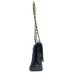 Chanel Quilted 25 Double Flap Chain Shoulder Bag Black Lambskin Gold — view 3