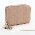 Dior Zip Coin Purse Lady Dior Lambskin