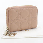 Dior Zip Coin Purse Lady Dior Lambskin